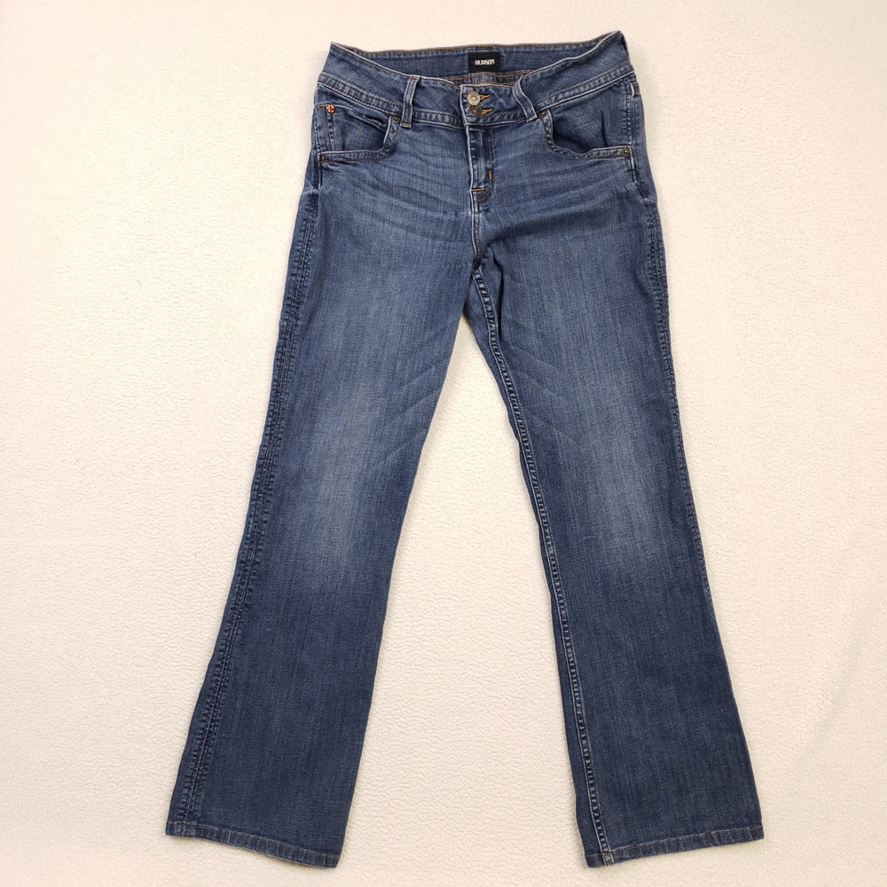 Hudson Jeans Signature Midrise Bootcut Women 32 Blue Denim Flap‎ Pocket Stretch